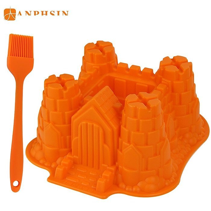ANPHSIN Creative DIY Silicone Cake Mold-Single Cavity Castle Shape Bakeware Collection Cake Pan-Green N14