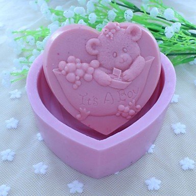Sher It's A Boy Heart Shaped Fondant Cake Chocolate Silicone Mold, Decoration Tools Bakeware N4