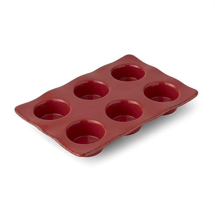 Prima Design Red Muffin Pan, 8 by 11.75-Inch