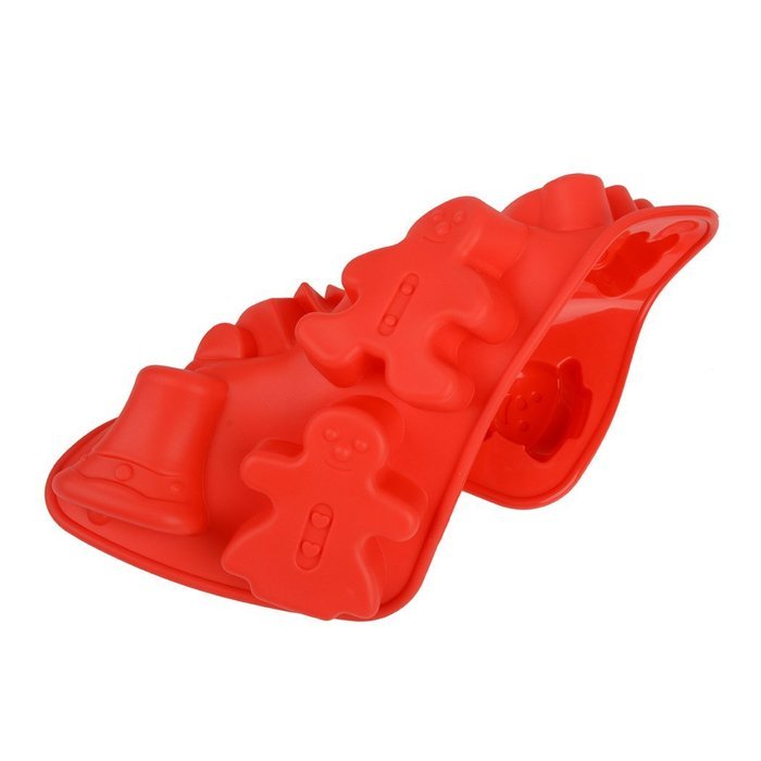 inkint 6 Capacity Silicone Fondant Cake Mold Christmas Trees Snowmen Bell Bear Shape Cake Pudding Chocolate Making... N7