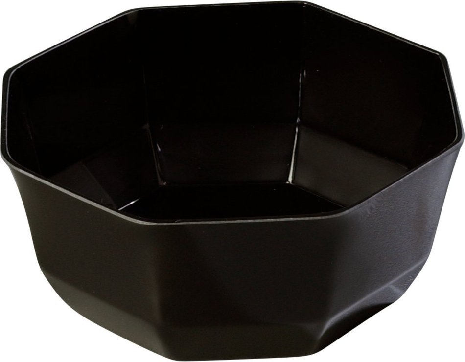 Carlisle 888603 Acrylic Octagon Bowl, 1.4 qt. Capacity, 7.13 x 2.87", Black (Case of 4) N5