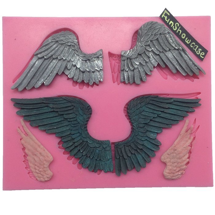 Funshowcase Assorted Size Angel's Wings Candy Silicone Mold for Sugarcraft, Cake Decoration, Cupcake Topper, Chocolate... N2