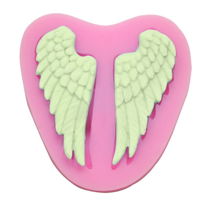 ETHAHE Angel Wings 2 Holes silicon Molding Fondant Tools Random Color N2