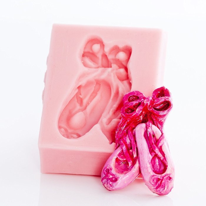 Ballet Slippers Silicone Mold Chocolate, Fondant, Candy, Mints, Resin, Clay, Jewelry, Craft, Flexible Food Mold. N2