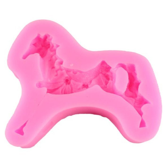 Mujiang Carousel Horse Silicone Clay Sugar Fondant Baking Molds N4