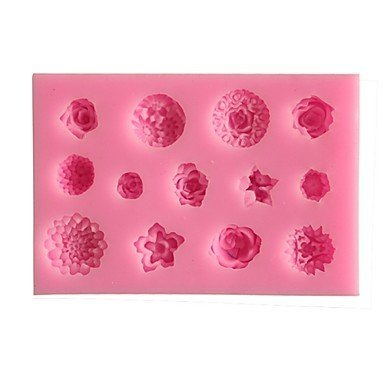 Sher Many Flowers Fondant Cake Cake Chocolate Silicone Molds,Decoration Tools Bakeware N2