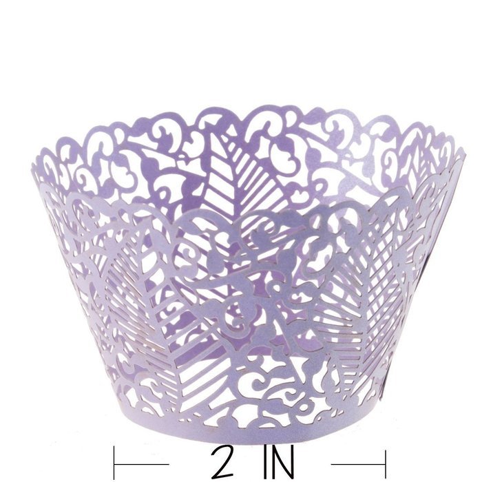 50pcs Light Purple Leaf Muffin Cup Cake Wrapper Case Party Liner Decoration N3