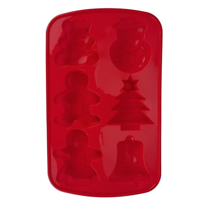 KookieMonsta Christmas Decoration Snowman Design Silicone Cake / Chocolate Molds Baking Cup (Red) N4