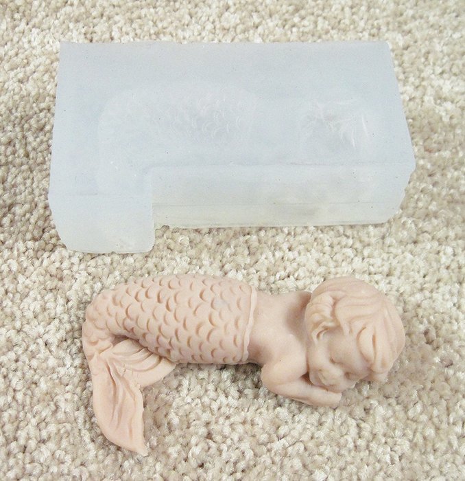 Mold Baby Mermaid 3 Inch Soft Silicone Mold N6