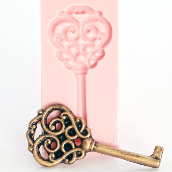 Skeleton Key Silicone Mold Food Safe Fondant, Chocolate, Candy, Resin, Polymer Clay Mold. Flexible easy to use... N4