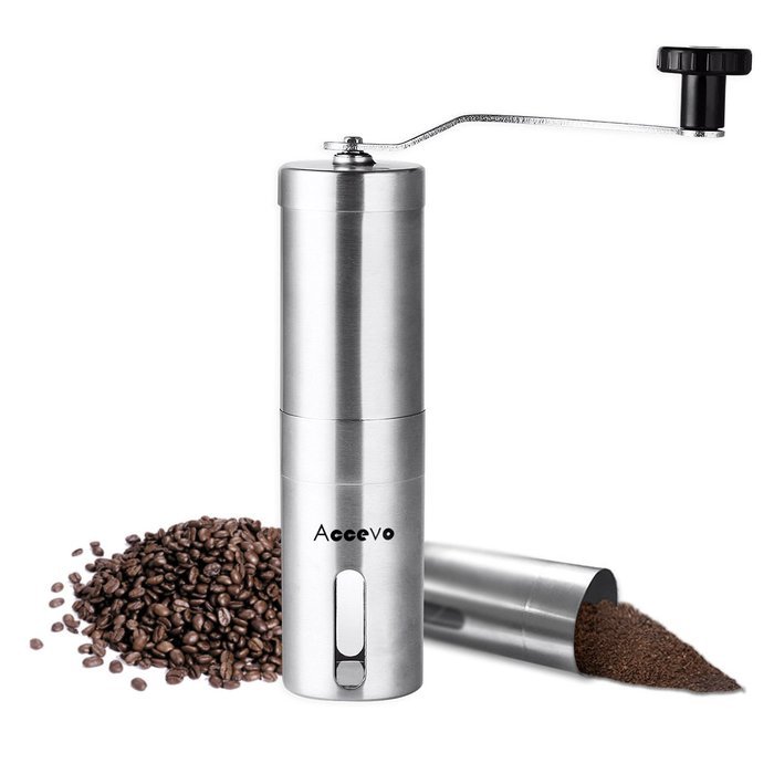 Manual Coffee Grinder, Accevo Hand Coffee Grinder & Coffee Press, Perfect Coffee Grinder for French Press, Espresso...