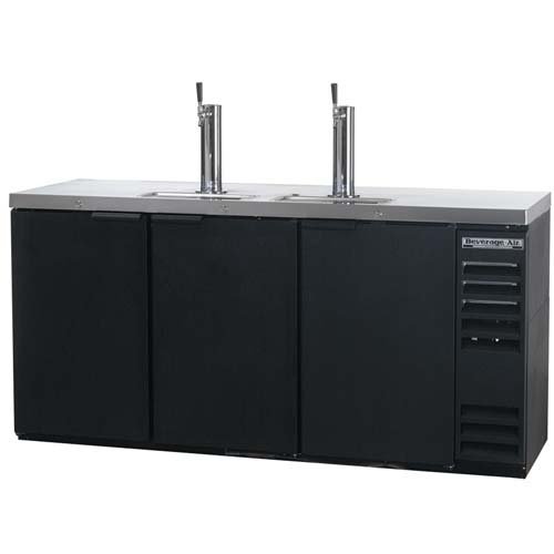 Beverage-Air DD72Y-1-B 72" Black 3-Tap Draft Beer Dispenser