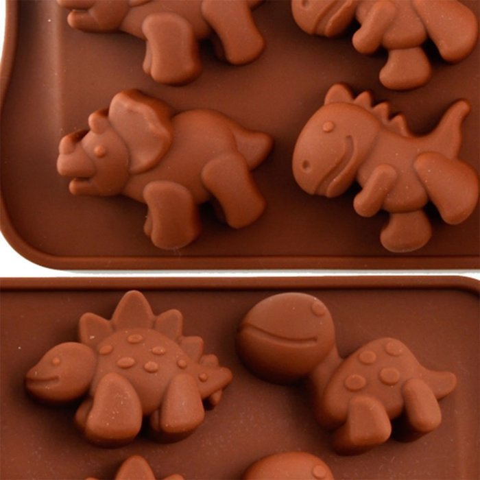 NEW Dinosaurs 12-Cav Chocolate Cookie Pastry DIY Silicone Baking Mould #AF N4