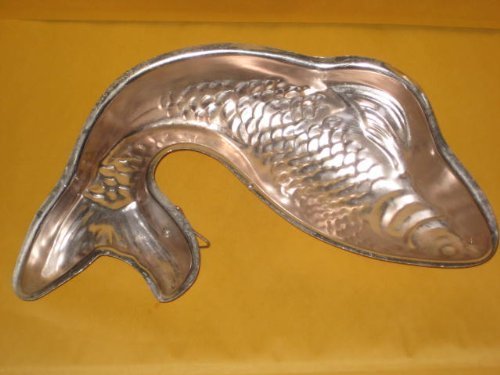 Vintage Metal 4 Cup FISH Jell-O Pate Mold N4