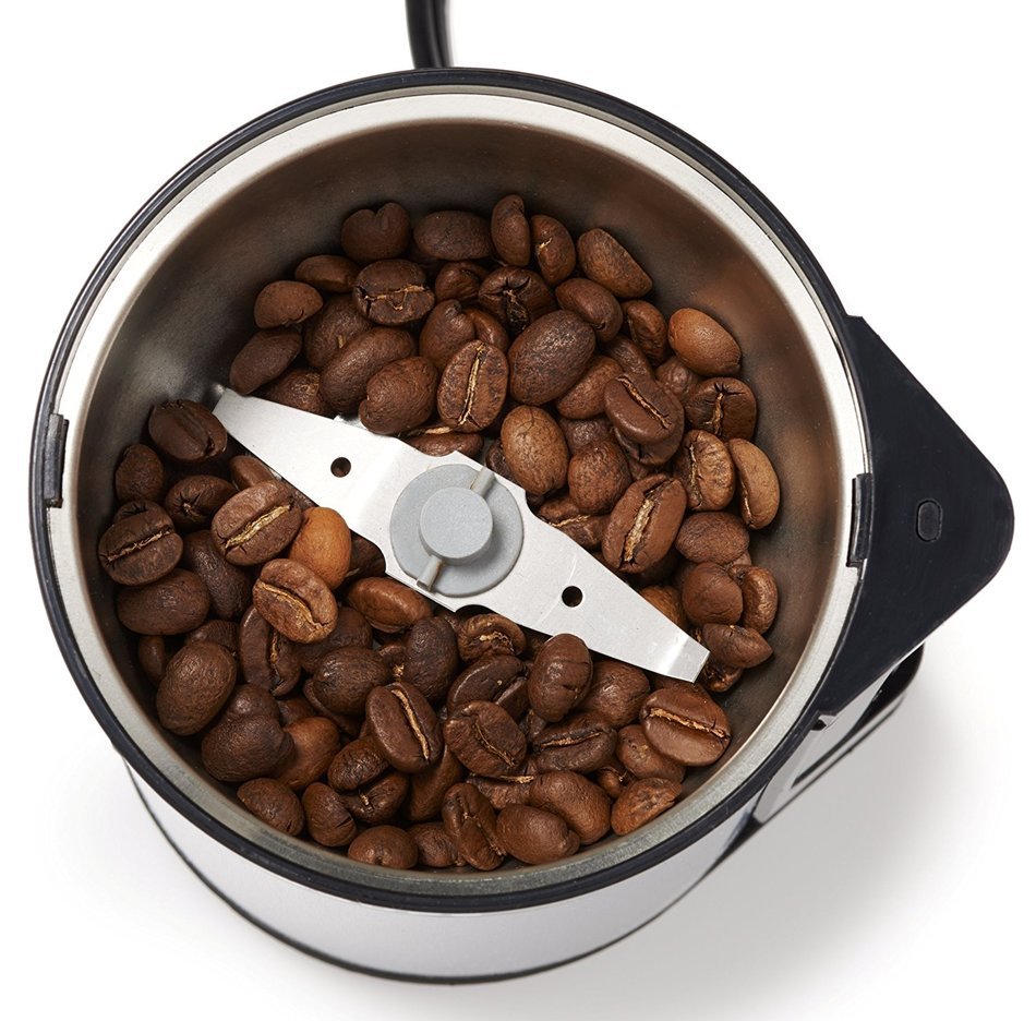 KRUPS GX4100 Electric Spice Herbs and Coffee Grinder with Stainless Steel Blades and Housing, 3-Ounce, Gray