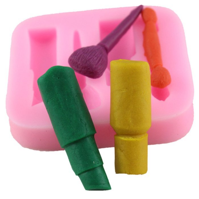 Mujiang Silicone Fondant Makeup Molds Cake Decorating Tools Lipstick Candy Mold N3