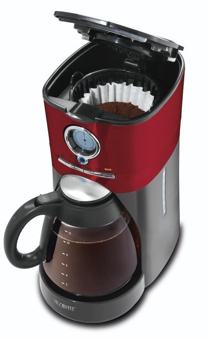 Mr. Coffee BVMC-VMX36 12-Cup Programmable Coffeemaker, Red/Black