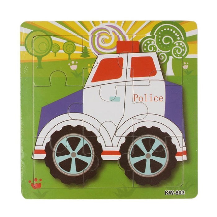 Police Car Puzzles Toys ，BeautyVan Wooden Police Car Jigsaw Toys For Kids Education And Learning Puzzles Toys