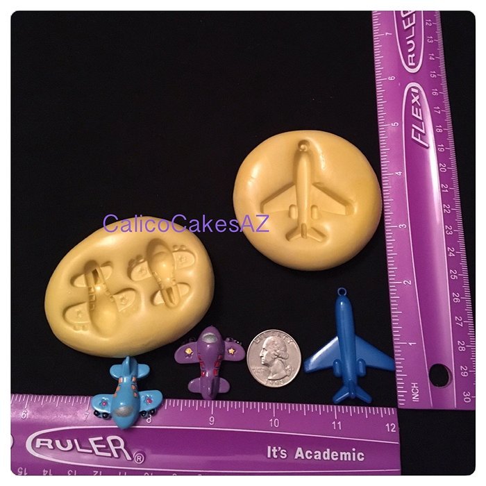 Airplane Fondant Mold Set Chocolate Candy Gumpaste Soap Resin Clay