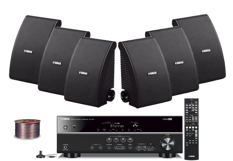 Yamaha 3D-Ready 5.1-Channel 500 Watts Digital Home Theater Audio Video Receiver with 4K pass-through, HD Audio... N24