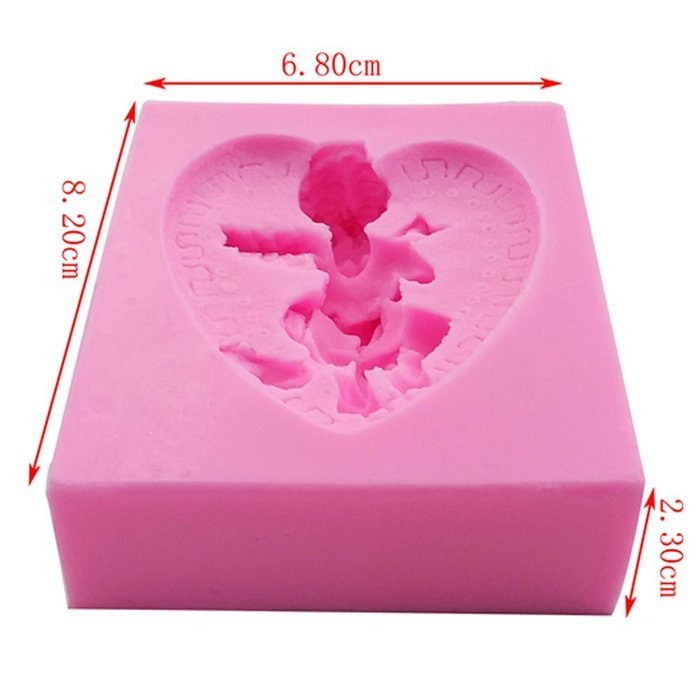 WYD 3D Baby Angel Fondant Cake Mold,Handmade Soap Mold,Cake Mold Decorating (Cross Pigeon Angel) N25
