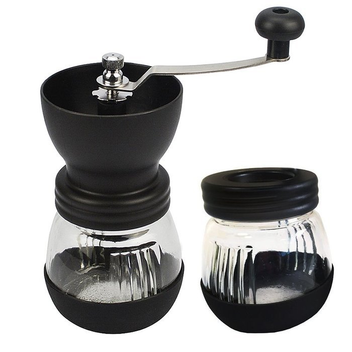 Amfocus Manual Coffee Grinder with Ceramic Burr, Hand-crank Grinding Mill N9