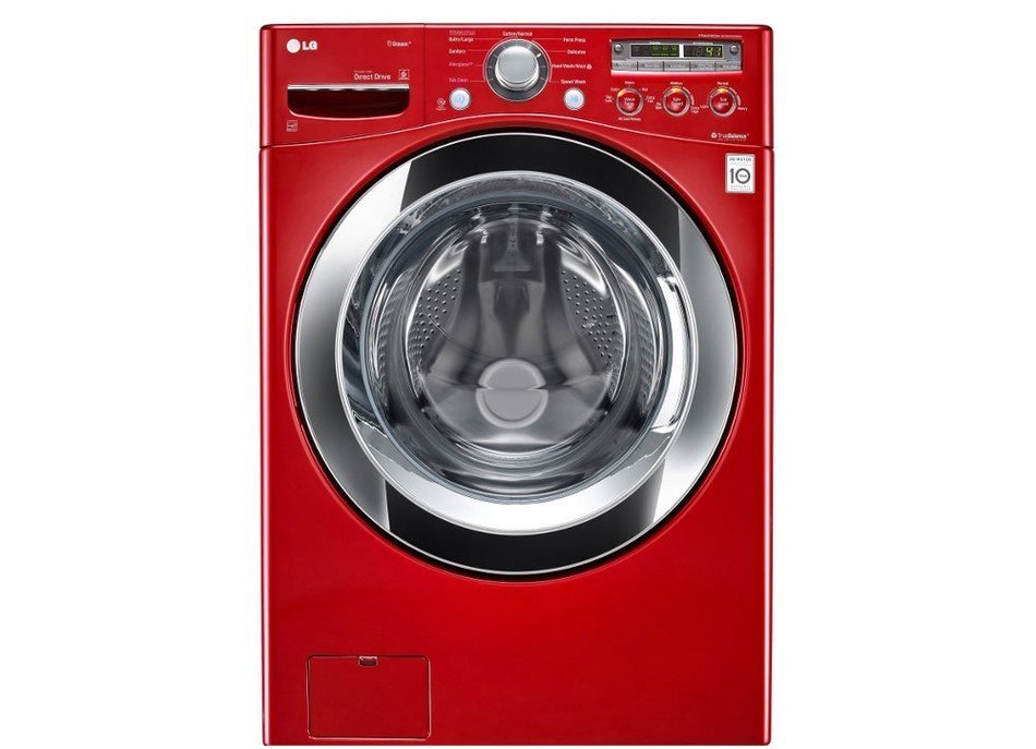 LG PAIR SPECIAL-"WILD CHERRY RED" Ultra Large Capacity Steam Laundry System with Matching Pedestals (WM3250HRA... N3