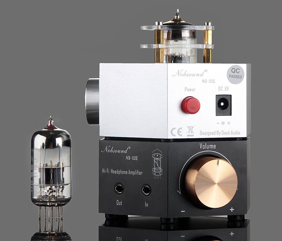 Nobsound NS-02E Vacuum Tube Headphone Amplifier Stereo HiFi Earphone Pre-Amp DIY (Black) N8