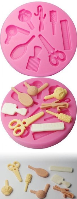 FOUR-C Sugarpaste Silicone Mold Cupcake Top Embossing Mould Color Pink N3