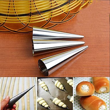Y&XL&H Stainless Steel Cream Horn Cases Forms Pastry Dessert Baking Cream Horn Molds,Set of 3 N2