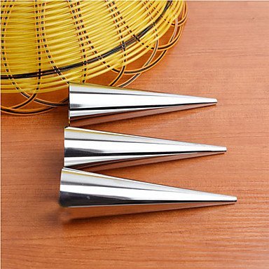 Y&XL&H Stainless Steel Cream Horn Cases Forms Pastry Dessert Baking Cream Horn Molds,Set of 3 N3