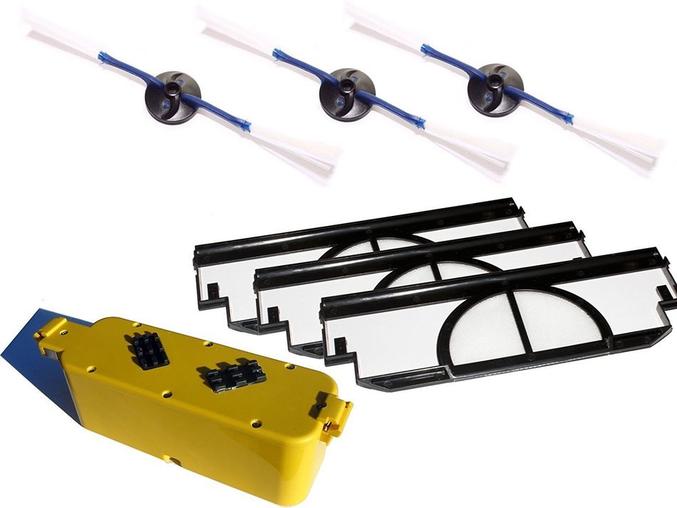 Replacement iRobot Dirt Dog Battery, Side Brush and Filters Replacement - Kit Includes 1 Battery, 3 Side Brushes...