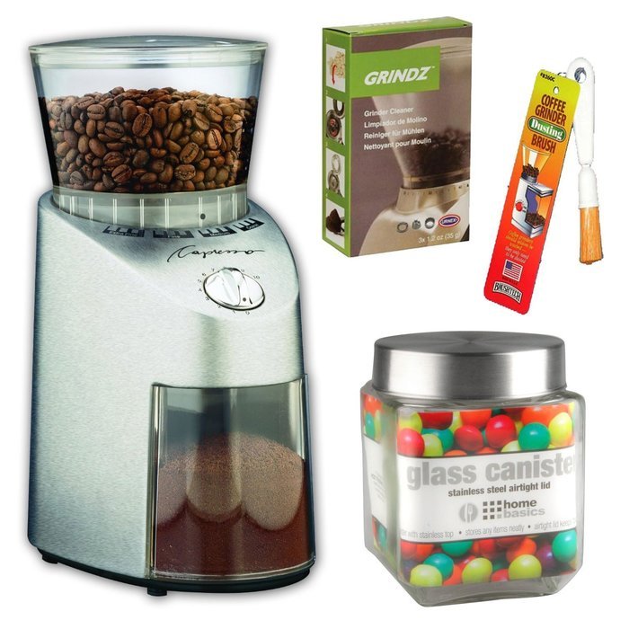 Capresso 560.04 Capresso Infinity Commercial Grade Conical Burr Grinder + 3-pack 35G Grindz Coffee Grinder Cleaner... N2