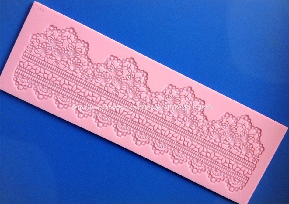 New Big Lace Silicone Mould for Fondant Cake Sugar Paste Cake Decoration 39.1*13*0.5cm 200g