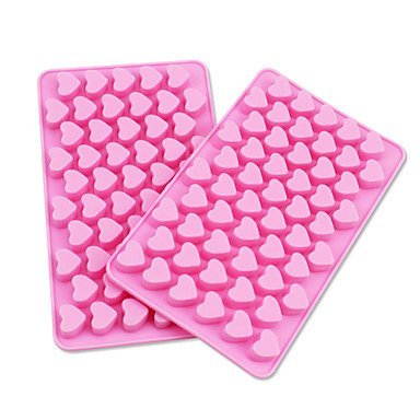 Sher 55 Cavity Heart Shaped Silicone Cake Mold Chocolate Mould (Random Color) N2