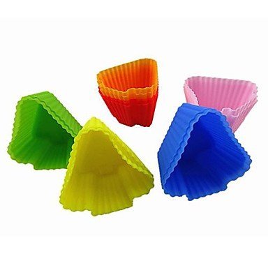 Y&XL&H Tree Shape Muffin Moulds, Cupcake Moulds , 12 Pieces per Set, L 6cm x W 6cm x H 3cm, Random Assorted Color N3