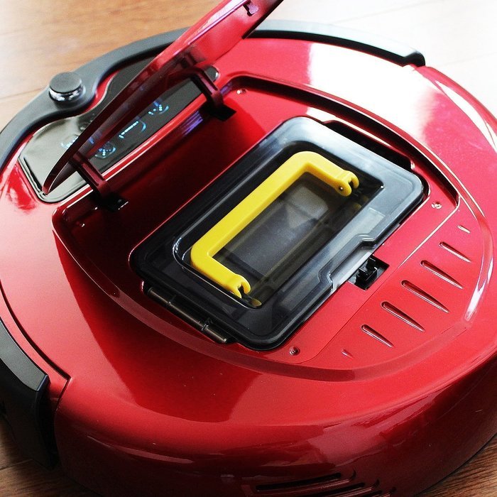 Infinuvo Hovo 650 Red Robotic Vacuum with HEPA Filter, UV Lamp, Home Base, Scheduler, Virtual Blocker & Water... N9