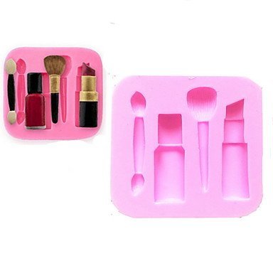 Sher Bakeware Silicone Makeup Pen Baking Molds for Fondant Candy Chocolate Cake (Random Colors) N2