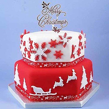 Sher 2Pcs Christmas EIK Fondant Cake Cookie Cutter Decorating Tool Craft Cupcake Decorating Tool