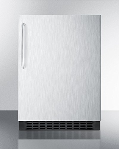 Summit FF64BXCSSTB 24" 4.6 Cu. Ft. Built-In Undercounter All Refrigerator with Digital Thermostat Adjustable Glass...