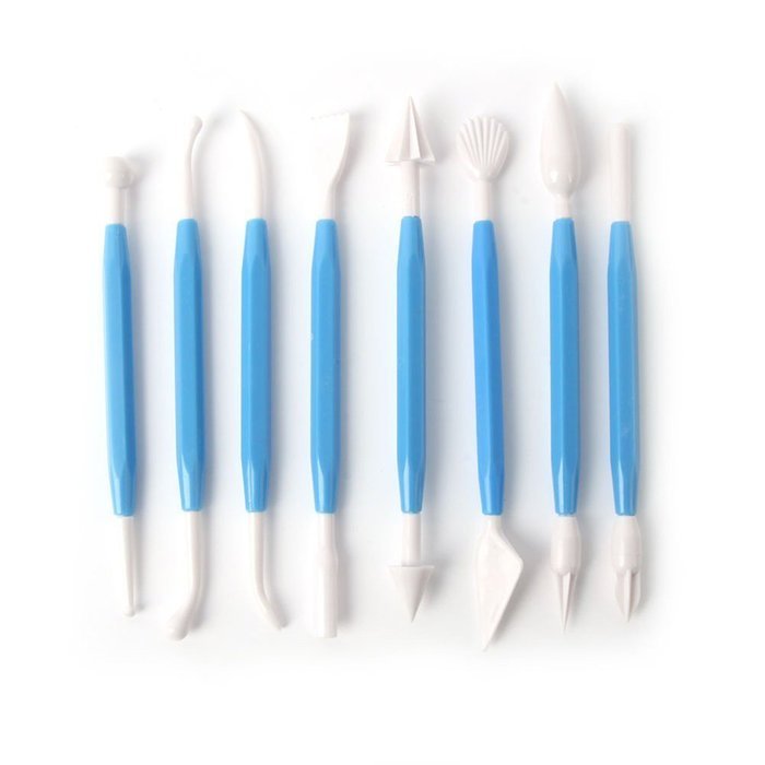 8 Pcs Sugar craft Fondant Cake Decorating Modelling Tools Kit (Yellow) N4