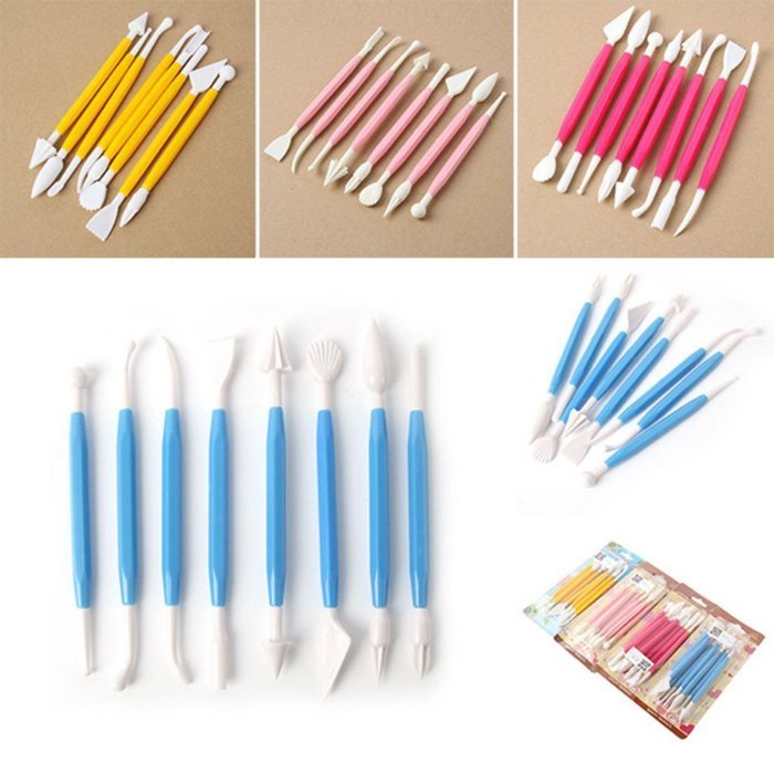 8 Pcs Sugar craft Fondant Cake Decorating Modelling Tools Kit (Yellow) N5