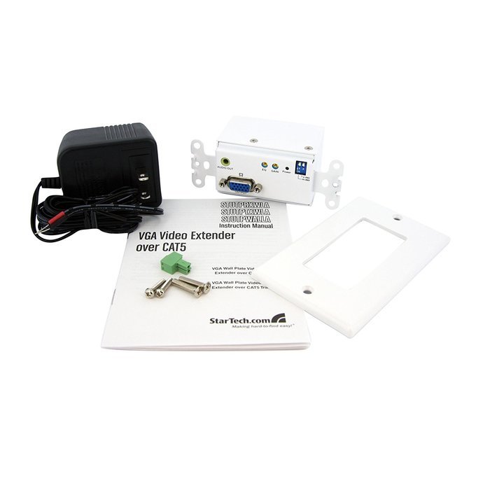 StarTech.com STUTPRXWLA VGA Wall Plate Video Extender Receiver over Cat 5 with Audio N2
