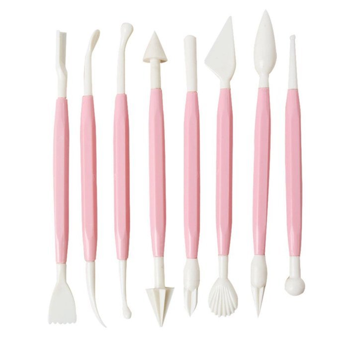 8 Pcs Sugar craft Fondant Cake Decorating Modelling Tools Kit (Yellow) N8