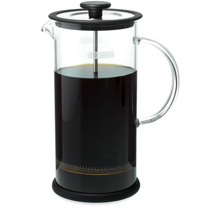 Forlife Cafe Style Glass Coffee/Tea Press 32-Ounce - Black N2