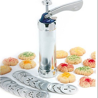 Y&XL&H 24 In 1 Stainless Steel Aluminium Cookie Mould Gun Cake Decorating Tools 20 Mold+4 Pastry Tube N3