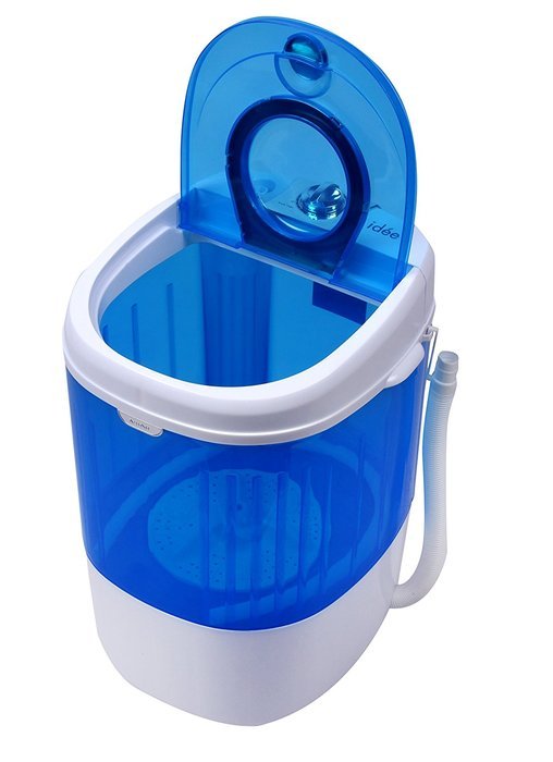 id&eacute;e HCWM01WE Portable Single Tub 5.5 lb Capacity Semi-Automatic Mini Washer, Blue/White N4