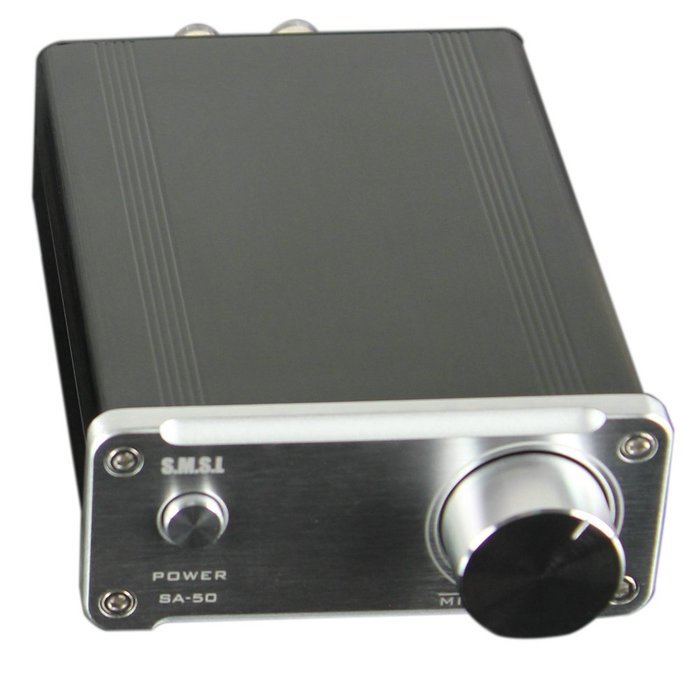 SMSL SA-50 2x50W D-AMP TDA7492 Hi-Fi Stereo Amplifier + Power Adapter - Sliver N5