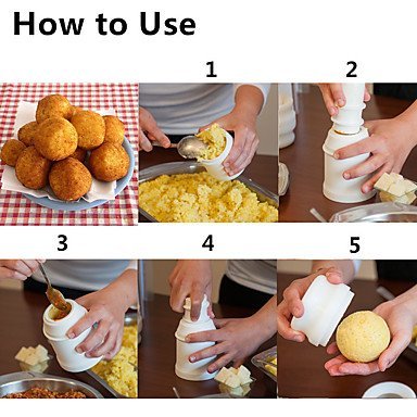 Y&XL&H 1PCS AranciniRice Round Shaped Arancinotto Mould Hand Press DIY Meat Vegetable Rice Ball Onigiri Bento... N4