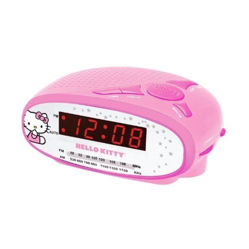 Hello Kitty AM/FM Alarm Clock Radio KT2051B (Pink)